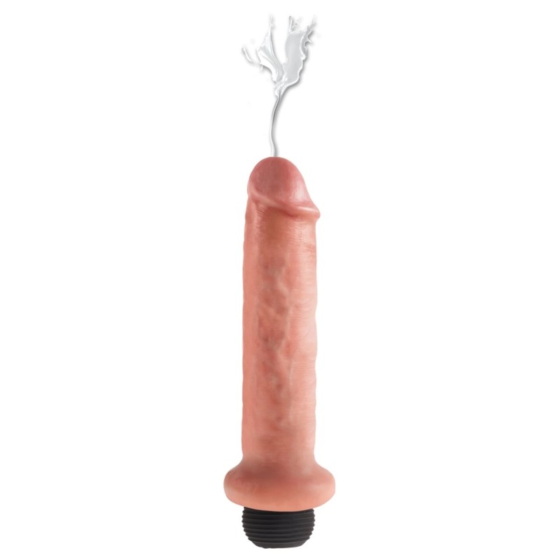 King Cock - Realistyczne Naturalne Dildo Z Wytryskiem 15 CM Jasny Kolor Skóry